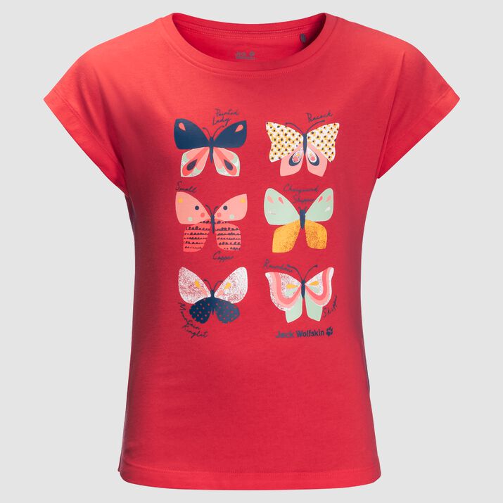 Jack Wolfskin Kids Butterflygirls T-shirt Red 108357CIS